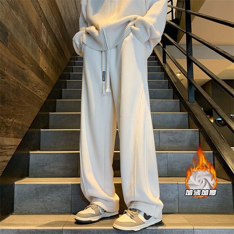 2023冬季新款外景大码加绒加厚防泼水弯刀裤M-5XHK23844-P55，男装休闲裤，电商A022