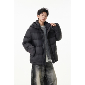 90%绒新标有报告连帽撞色韩版宽松羽绒服外套Y990/370 现货图片