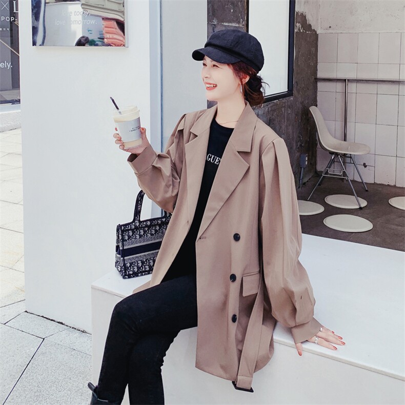 【大货已出】2021春秋装腰带泡泡袖西装外套女255-2084-P115控168,女装西装,浙宝288（原255）