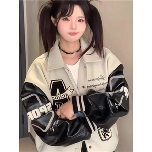 网图现货痞帅外套男女高街潮牌港风韩版潮流宽松夹克R687-P78图片