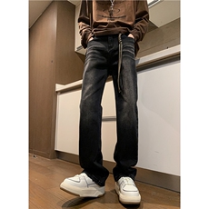 美式ins高街hiphop重工艺水洗微喇复古蓝牛仔裤货号K2320P55控78，男装牛仔裤，电商A063