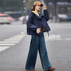 独特漂亮连帽冲锋衣夹棉厚外套女2025新款巨好看短款二棉衣棒球服，女装棉衣/棉服，梦懿尔
