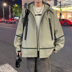 冲锋衣外套男2025春季新款宽松连帽休闲工装夹克潮流A02511-P85，男装夹克，星座308B-2