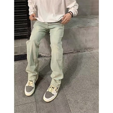 水洗黄泥染牛仔裤男春秋高街复古vibe显瘦直筒长裤子N703，男装牛仔裤，星座1116A（原606A-3）