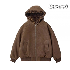 现货PU皮加绒加厚双面穿豹纹外套JK0163-P115，女装短外套，星座313A(原308A-2)