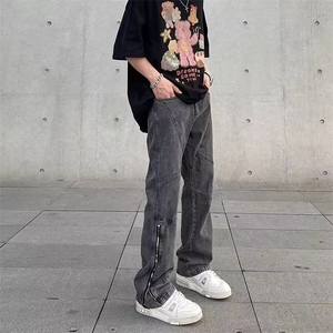 AK1989-P55美式复古高街港风痞帅潮流牛仔裤图片