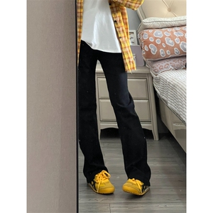 【有货】黑色牛仔裤男美式cleanfit微喇裤子高街N083LL-特P32图片