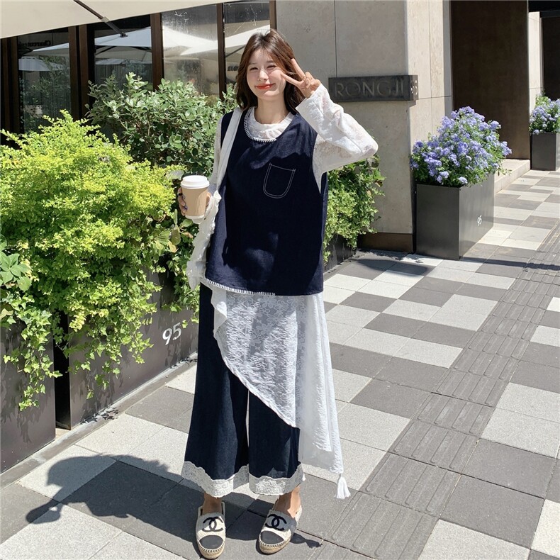 秋装新款！大量！马甲蕾丝三件套2C133-8963-P195-K268,女装套装/套裙,2C133