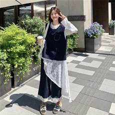 秋装新款！大量！马甲蕾丝三件套2C133-8963-P195-K268，女装套装/套裙，2C133
