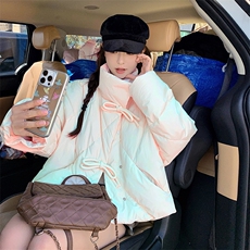 【90绒150-200g】9035短款系蝴蝶结羽绒服-2c016-P315-K458，女装羽绒服，2C016