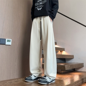 新款卫裤宽松休闲裤男韩版潮流百搭坠感阔腿拖地长裤K2561p45图片