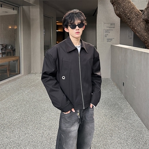 秋冬结构设计金属感休闲小夹克 环拴扣痞帅老钱风外套上衣961 P98图片