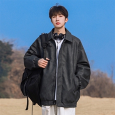 秋季新款PU防水皮夹克光版二开A406jk0021P85，男装夹克，星座309（原A406）