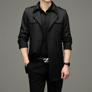 GDN-F2255春秋新款男士风衣大翻领商务领导服男装纯色外套图片