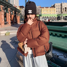 韩版时尚肯豆风短款羽绒服女2025冬季新款显瘦加厚保暖白鸭绒外套，女装羽绒服，1C150
