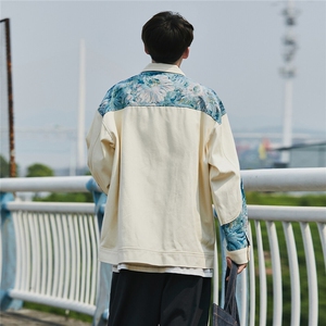 2025港风风植物花卉刺绣夹克男大码潮美式外套男Jk7806P95图片