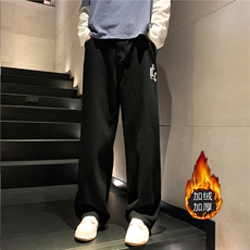 k1013J-p55-控78M-5XL薄款P50水晶绒加绒港风高阶宽松牛仔裤，男装牛仔裤，星座116