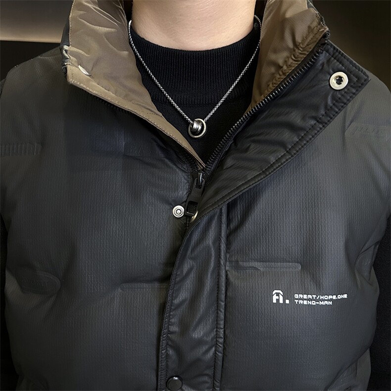 新款男士羽绒服马甲白鸭绒标309B-3-9853-P98,男装羽绒服,星座1409-3