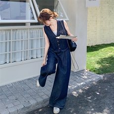 2025现货夏季时尚潮流新款两件套套裤C271-9509-P155-K218，女装套装/套裙，2C271