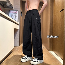 XZ616夏季薄款半松紧弯刀冰丝裤速干休闲裤TY2492M-5XLP55控78，男装休闲裤，星座512A（原616）