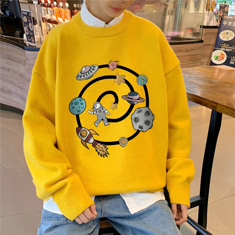 1港风宽松中性情侣潮流大码M-5XL印花毛衣男外套7912P48加绒P55,男装针织衫/毛衣,星座226-2
