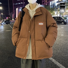 港风冬季防水立领白鸭绒羽绒服男潮宽松印花YR6181P195控258，男装羽绒服，电商A268A