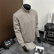 假模立领半拉链卫衣男秋季2025新款宽松长袖男A436-5101-P55，男装卫衣，电商A436