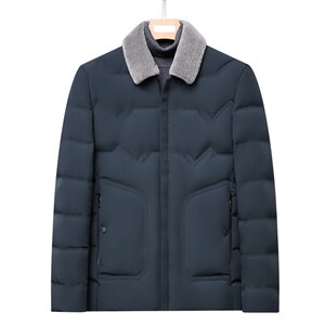 新款冬季脱卸羊毛领羽绒服中年男士冬装外套爸爸装GSNA21309-P315，男装羽绒服，电商B212（原钱塘6029）