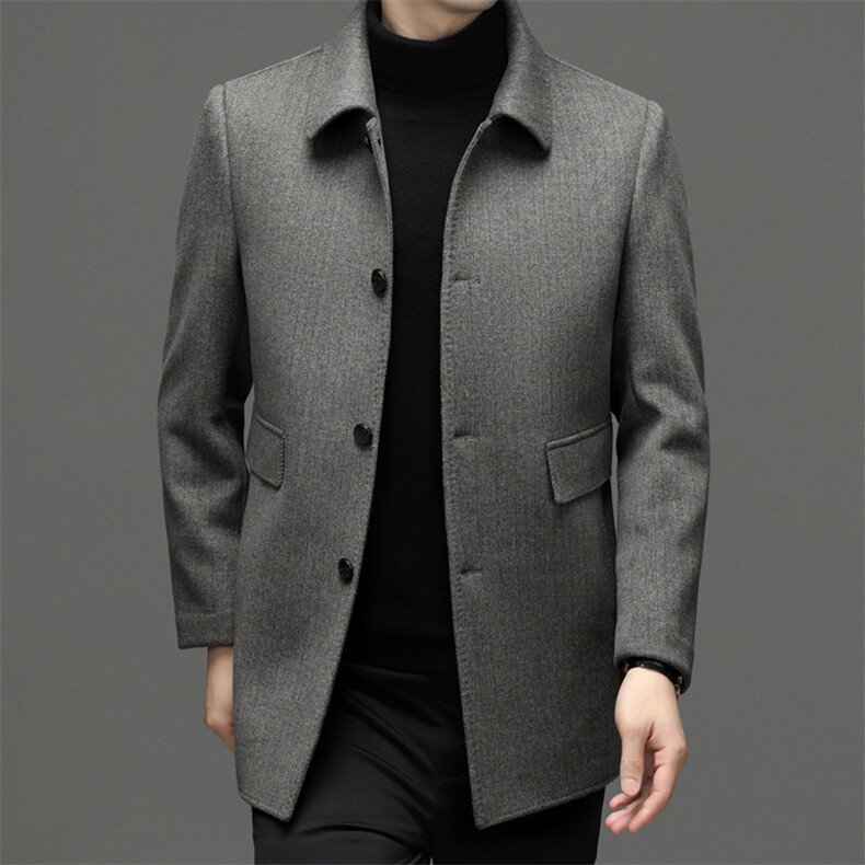 22秋冬新款高端休闲时尚修身型男士毛呢大衣XL-AL--W2301-P259,男装毛呢大衣,钱塘6003（原4033）