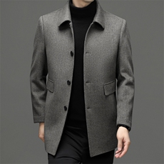 22秋冬新款高端休闲时尚修身型男士毛呢大衣XL-AL--W2301-P259，男装毛呢大衣，钱塘6003（原4033）