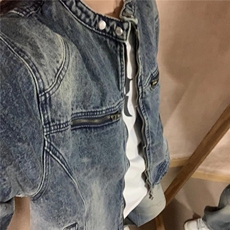 DY2306-P75春秋潮牌重磅质感水洗牛仔外套男女休闲外套-网图现货，男装夹克，星座603-2