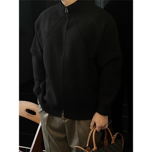 重磅卫衣拉链毛衣男士针织开衫加厚保暖外套冬季慵懒风图片