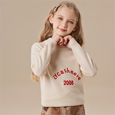 男女通用细腻无扎感儿童长袖，童装儿童羊绒衫，六一童装