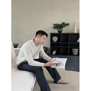 程楠 同款长袖翻领polo毛衣针织打底衫 H58019-P70图片