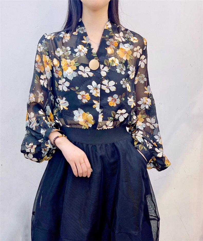 火爆锦花衬衫，女装衬衫，青橙愫