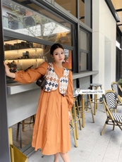 秋季马甲两件套连衣裙，女装马甲，美巾涵