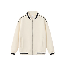 重磅420克boxy短款立领开衫棒球服液态棉爽滑外套男D9899-P68，女装短外套，星座610B-1
