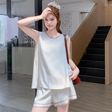温柔风减龄无袖背心套装女2025夏新款时尚气质显瘦高腰短裤两件套，女装套装/套裙，纯色衣恋
