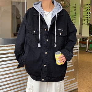 夹克连帽牛仔外套ins潮牌男春秋韩版潮流痞帅衣服秋季 W1251-P65图片