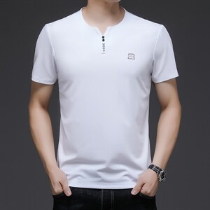 圆领短袖POLO衫男2023夏季新款中青年男士T恤宽松上衣舒适保罗衫图片