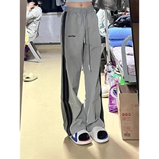 【网图】灰色条纹速干工装冲锋裤男款撞色运动裤1007-WWKZ19-p48，男装工装外套，星座1007（原301D）