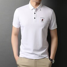 夏季新款男士翻领短袖t恤中年有领男装上衣服休闲POLO衫图片