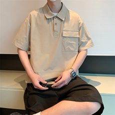 登山布拼接短袖polo衫男假两件翻领t恤2401特P38控58，男装Polo衫，电商A309