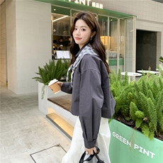 女2026年春季聚酯纤维休闲风断开外套A3118，女装短外套，凡歌灵