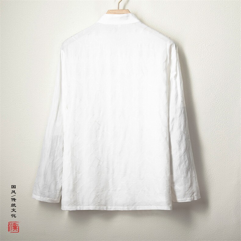 2025秋冬新款风男装提花男士假两件唐装衬衫C250P85,男装衬衫,钱塘802