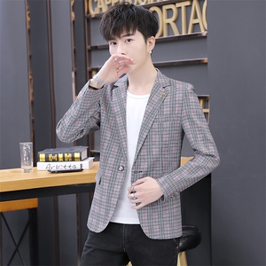 秋季新款韩版修身商务休闲小西服男工作服正装男新郎礼服X08-P85图片