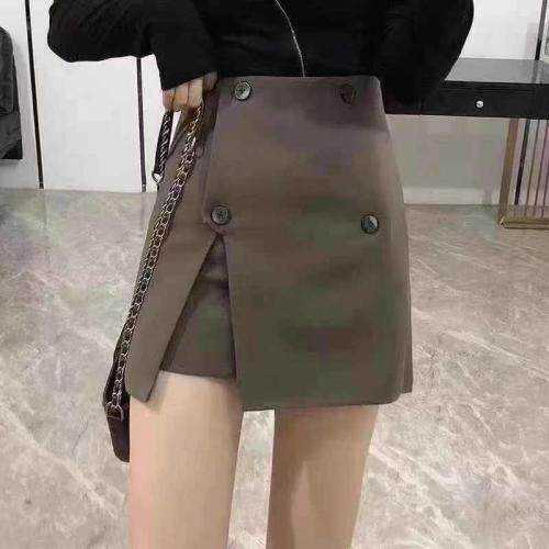 秋装新款开衩半裙，女装半身裙，依林彩格