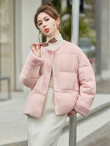 2024年冬季新款國风金丝绒羽绒服外套女图片