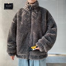 港风外景冬季宽松百搭棉服男羊羔毛情侣棉衣外套男7956P105控149，男装棉衣，星座226-1