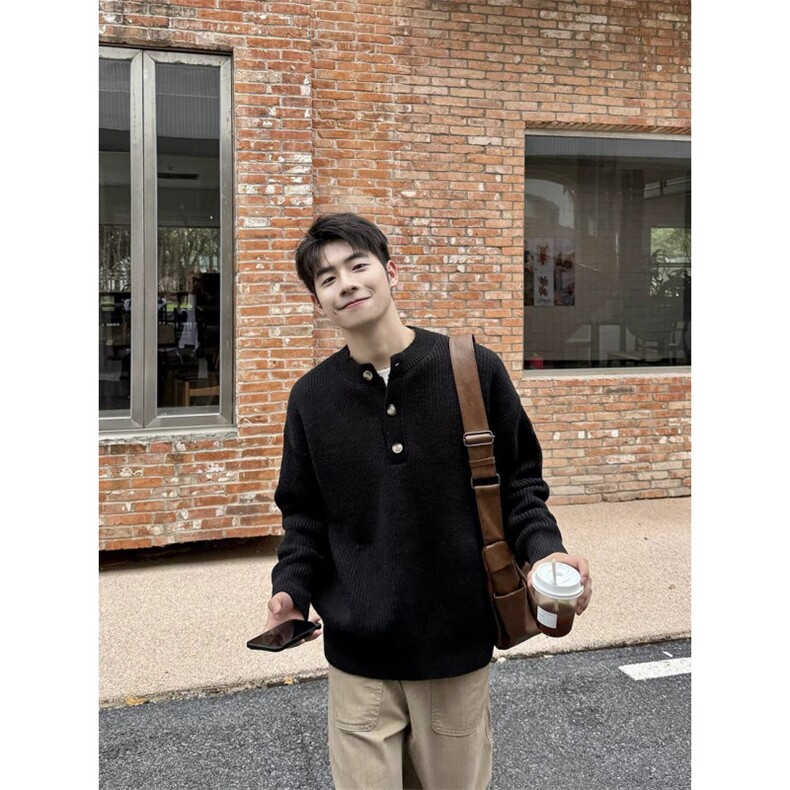 痞帅亨利领宽松百搭毛衣MY0112-P50,男装针织衫/毛衣,星座313A(原308A-2)